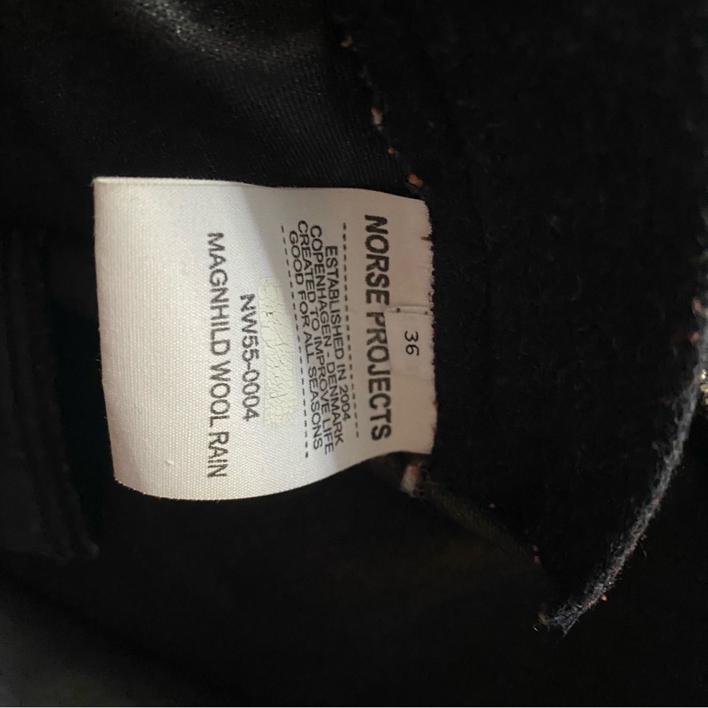 Norse Projects navy waterproof wool hoodie anorak 36 unisex kangaroo pocket - Picture 6 of 6
